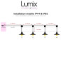 PRIVÉE : Système 4 suspensions pour l'extérieur + 1 applique IP65 et ampoule LED