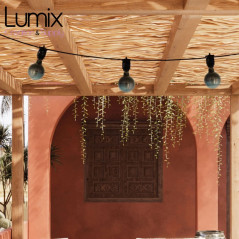 Zoom Guirlande fixe 5 mètres pour l'extérieur 3 lampes IP65