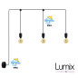 Guirlande fixe 6,5 mètres pour l'extérieur 3 lampes IP65 - Kit monté Guirlande fixe 6,5 mètres pour l'extérieur 3 lampes IP65 - Kit monté