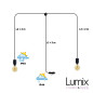 Guirlande mobile 7 mètres de câble - Luminaire pour l'extérieur 2 lampes IP65 - Kit monté
