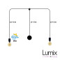 Guirlande fixe 7 mètres de câble au total - Luminaire pour l'extérieur 2 lampes IP65 - Kit monté