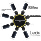 Commande Privée - Luminaire en Suspension 6 lampes pour l'extérieur - Branchement en étoile IP65