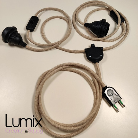 Lampe double à suspendre-1 ou 2 interrupteurs