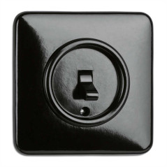 Plaque simple carrée bakélite hors variateur, tv, rj45 teléphonie et enceintes