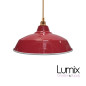 Suspension Bistrot métal rouge extérieur et blanc émaillé intérieur - Code RAL au choix Suspension Bistrot métal rouge extérieur et blanc émaillé intérieur - Code RAL au choix