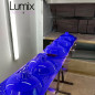 Suspension Bistrot métal Bleu extérieur et blanc émaillé intérieur - Code RAL au choix Suspension Bistrot métal Bleu extérieur et blanc émaillé intérieur - Code RAL au choix