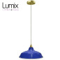 Suspension Bistrot métal Bleu extérieur et blanc émaillé intérieur - Code RAL au choix Suspension Bistrot métal Bleu extérieur et blanc émaillé intérieur - Code RAL au choix
