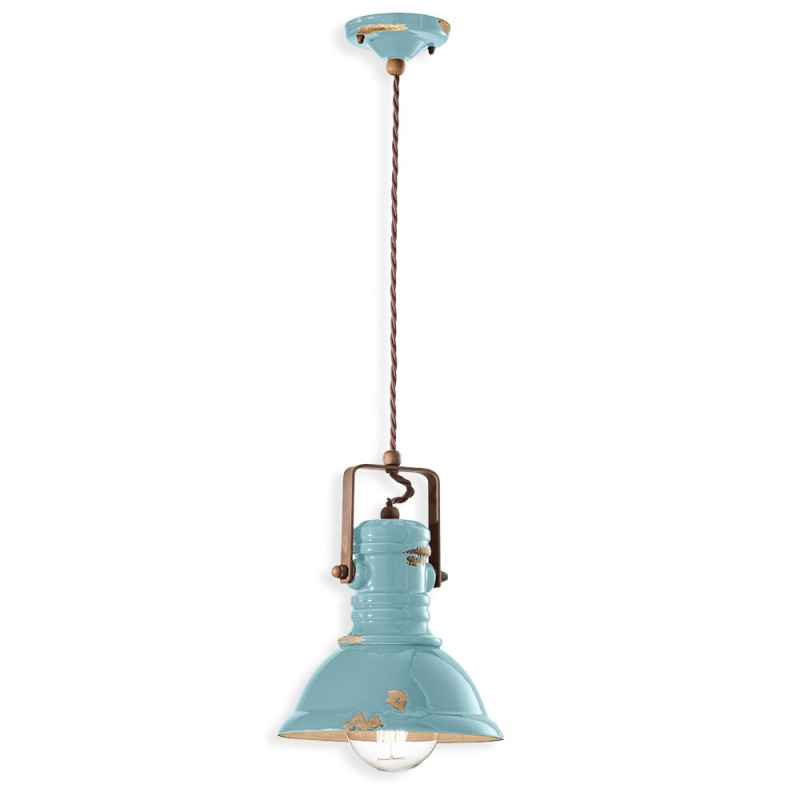 Suspension Rétro industrielle métal peinture style vintage - Diam 23 cm Suspension Rétro industrielle métal peinture style vintage - Diam 23 cm