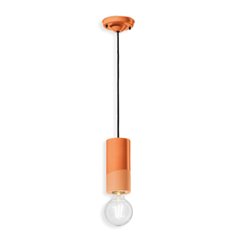 Suspension cylindre céramique 18 cm en porte douille E27 Suspension cylindre céramique 18 cm en porte douille E27