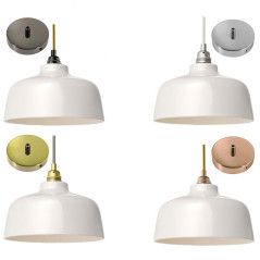 Suspension COPPA forme cloche en céramique blanche fait main