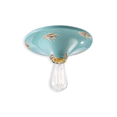Plafonnier céramique vintage bleu azur