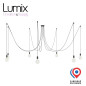 Suspension multiple Octopus 7 - Porte-douille métal noir avec douille E27 bakélite