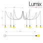 Suspension multiple Octopus 7 - Porte-douille métal noir avec douille E27 bakélite
