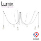 Suspension multiple Octopus 7 - Porte-douille métal couleur Inox avec douille E27 bakélite