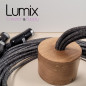Suspension multiple de 14 lampes - Rosace bois massif - Montage complet sur-mesure