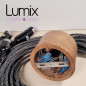 Suspension multiple de 14 lampes - Rosace bois massif - Montage complet sur-mesure