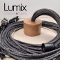 Suspension multiple de 14 lampes - Rosace bois massif - Montage complet sur-mesure