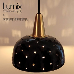 Suspension céramique Starlight noir ou blanche finition laiton