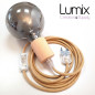 PRIVÉE : Lampe baladeuse à suspendre câble rond en jute et douille bois PRIVÉE : Lampe baladeuse à suspendre câble rond en jute et douille bois