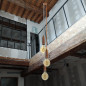 PRIVÉE : 2 Suspensions multiple 3 lampes - Douilles longues en métal et câble textile PRIVÉE : 2 Suspensions multiple 3 lampes - Douilles longues en métal et câble textile