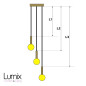 PRIVÉE : 2 Suspensions multiple 3 lampes - Douilles longues en métal et câble textile PRIVÉE : 2 Suspensions multiple 3 lampes - Douilles longues en métal et câble textile