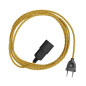 Privée : lampe baladeuse 3 m de câble textile torsadé dorée douille bakélite noire avec inter Privée : lampe baladeuse 3 m de câble textile torsadé dorée douille bakélite noire avec inter