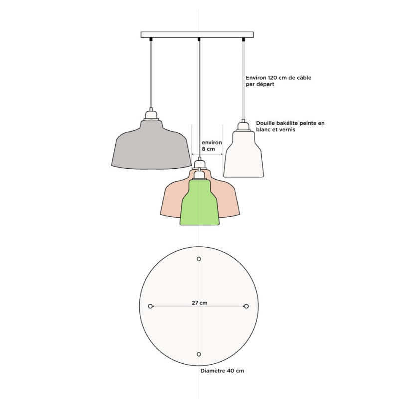 Privée : Suspension multiple 4 lampes Abat-jour COPPA - Rosace XXL Blanche dibond - Ref PR2023-024 Privée : Suspension multiple 4 lampes Abat-jour COPPA - Rosace XXL Blanche dibond - Ref PR2023-024
