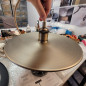 Suspension double disque métal diamètre 30 cm couleur bronze doré antique