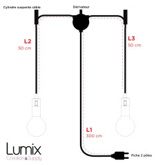 PRIVÉE : lampes à suspendre double fabrication sur-mesure