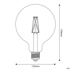 Ampoule LED en Porcelaine G125 6W E27 Dimmable 2700K