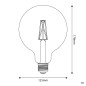 Ampoule LED en Porcelaine G125 - 7,2W E27 - IRC95 - Dimmable 2700K