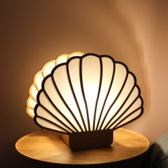 Lampe à poser VENUS PRESTIGE - Socle Chêne massif - Douille effet laiton E27