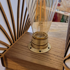 Socle Chêne massif avec Douille effet laiton E27