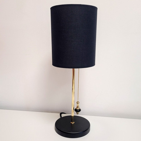 Lampe à poser ÉLISE1 noir et dorée laiton - douille E27
