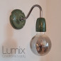 Applique véritable porcelaine verte et tube col de cygne en laiton ciré ou métal vernis Applique véritable porcelaine verte et tube col de cygne en laiton ciré ou métal vernis