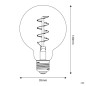 Ampoule Dorée LED Carbon Line avec filament en spirale Globe G95 4W 250Lm E27 1800K Dimmable -