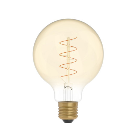 Ampoule Dorée LED Carbon Line avec filament en spirale Globe G95 4W 250Lm E27 1800K Dimmable -