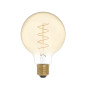 Ampoule Dorée LED Carbon Line avec filament en spirale Globe G95 4W 250Lm E27 1800K Dimmable -