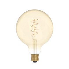 Ampoule Dorée LED Carbon Line avec filament en spirale Globe G125 4W 250Lm E27 1800K Dimmable