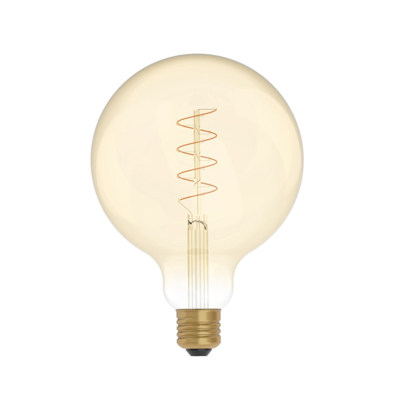 Ampoule Dorée LED Carbon Line avec filament en spirale Globe G125 4W 250Lm E27 1800K Dimmable