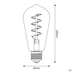 Ampoule LED Effet Porcelaine IRC 95 ST64 7W 640Lm E27 2700K Dimmable