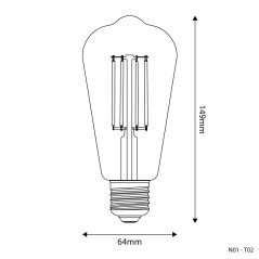Ampoule LED Transparente Edison ST64 7W 806Lm E27 3500K Dimmable