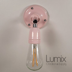 Lampe applique murale orientable porcelaine rose pastel