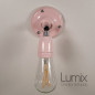 Lampe applique murale orientable en porcelaine rose pastel et métal chromé Lampe applique murale orientable en porcelaine rose pastel et métal chromé