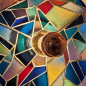 Applique murale verre Hélios série 2 vitrail Tiffany fait main Applique murale verre Hélios série 2 vitrail Tiffany fait main