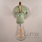 Applique véritable porcelaine verte pastel et tube col de cygne en laiton ciré ou métal vernis Applique véritable porcelaine verte pastel et tube col de cygne en laiton ciré ou métal vernis