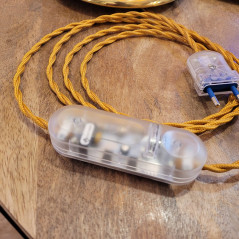 Paire de lampe à poser des années 1960-1970 base laiton et globe en verre