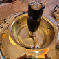 Paire de lampe à poser des années 1960-1970 base laiton et globe en verre