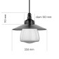 Suspension abat-jour cuivre véritable 350 mm et verrine au choix Suspension abat-jour cuivre véritable 350 mm et verrine au choix