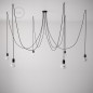 Suspension multiple OCTOPUS 7 Métal - Câble textile extra-souple NOIR coton Suspension multiple OCTOPUS 7 Métal - Câble textile extra-souple NOIR coton